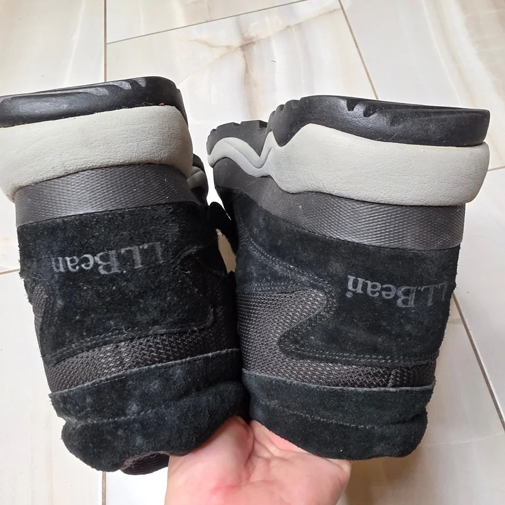 LL Bean‎ Womens Black Primaloft Insulated Snow Boots Hook Loop 0MR94 04 Size 8.5